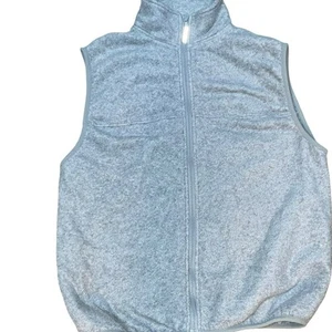 LL Bean Vest Kids Unisex Sz XL 18-20 Full Zip Sleeveless Pockets Fleece Gray - Picture 1 of 9