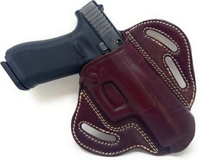Cardini Leather Holster OWB Adjustable Cant Universal Fit for XD 4, Glock, MORE