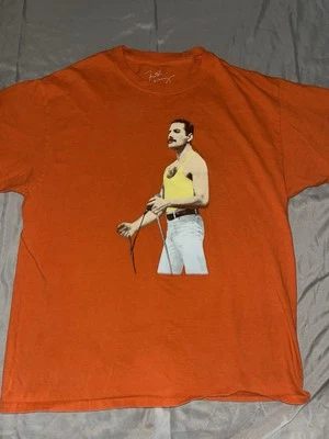 Camiseta Freddie Mercury Para Hombre L Naranja Reina Clásica Rock Concierto Música Foto 1 de 4