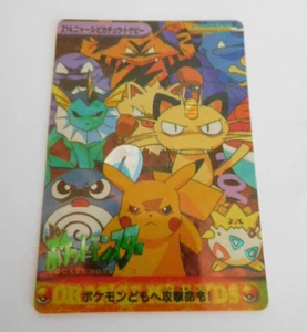 1999 Bandai Carddass Pokemon Holo Japanese Vending Sticker Pikachu Meowth 214 - Picture 1 of 3
