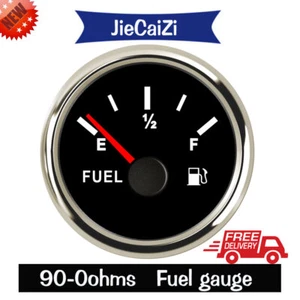 52mm black fuel level gauge 90-0ohms for car truck motorcycle marine utv red led - Bild 1 von 7