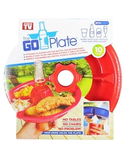 Go Plates by Creative Concepts 10 Count USA 1645 1 Handed Plate BPA Free New - Picture 1 of 6