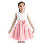 Kids Girls Princess Wedding Skirt Floral Pageant Formal Party Birthday Costumes