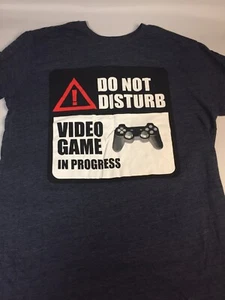 Retro Brand Mens Blue T Shirt Do Not Disturb Video Game In Progess Medium - Picture 1 of 3