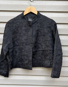 Eileen Fisher Textured Silk Magnetic Closure Jacket S EUC