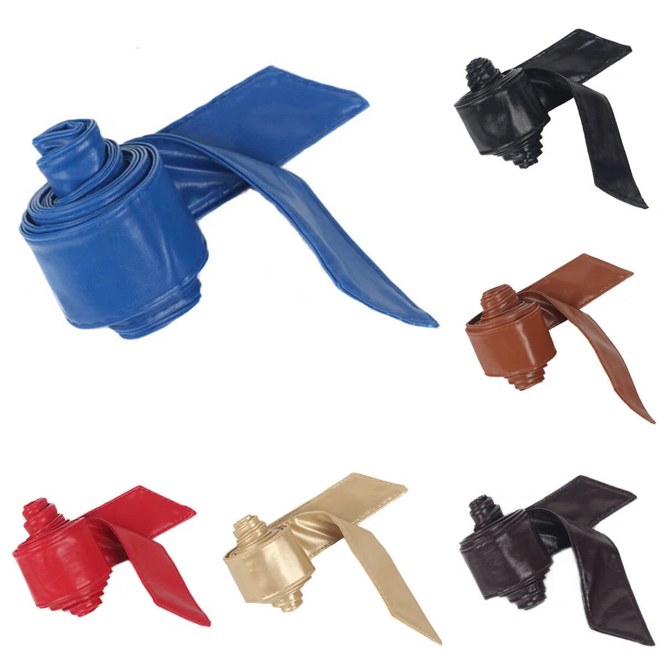 Ladies Faux Leather Waist Double Wrap Belt Cinch Corset Wide Waistband ON21001 - Image 1 of 3