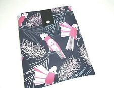 Padded Book Sleeve PINK GALAH 26 x 22cm  IPad Cover Kindle Cover Pouch Carry Bag
