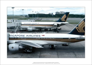 Singapore Airlines Boeing 757 Airbus A310 A2 Art Print – 59 x 42 cm Poster - Imagen 1 de 4