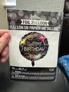 Glow Party Happy Birthday Foil Balloon 18" Neon Glow Black Light Decoration New! - Picture 1 of 2