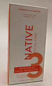 Native Facial Care Brightening Facial Moisturizer 1.7 Oz Vitamin C + Vitamin B3 - Picture 1 of 5