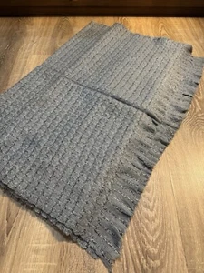 Soft wide woven scarf in grey - Picture 1 of 4