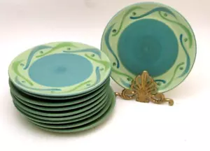 Set 10 Gail Pittman Provence Swirls Dots Salad Plates Southern Living At Home - Picture 1 of 5