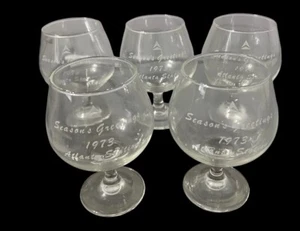 Vintage Delta Airlines Atlanta Station Season's Greetings Snifter Glasses Lot - Picture 1 of 4