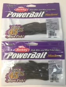 Nuovo 2 Confezioni Berkley Powerbait MaxScent Verme Piatto Verde Zucca Basso Drop Shot - Foto 1 di 2