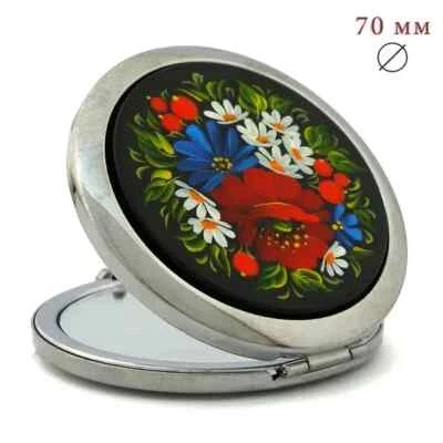 Pocket mirror with Petrykivka painting - Image 1 of 3