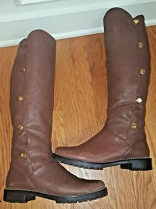 Michael Kors Shearling-Lined Snow Boots Rubber Lug Soles Brown 8.5M GUC - Picture 1 of 10