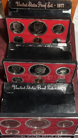 3 Year Run US Proof Sets: 1977, 1978, & 1979. As Shown 18 Dif Proof Coins. X1108 Cover