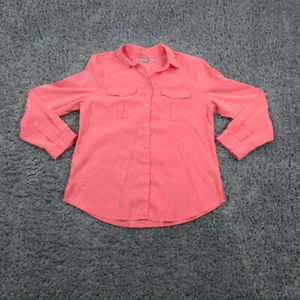 Chicos Shirt Womens 1 Pink Basic Long Sleeve Button Up - Picture 1 of 14