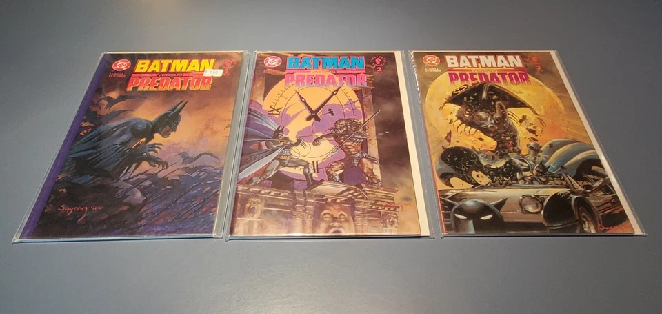Batman vs Predator 1, 2, & 3 Complete DC Graphic Novel Series w/ Insert Cards - Image 1 of 4