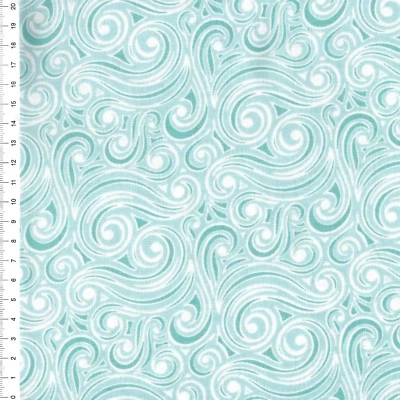 BENARTEX (€18,00/m)Patchwork - Weihnachten - Winter Games " Blizzard Aqua " - 25 x 110cm