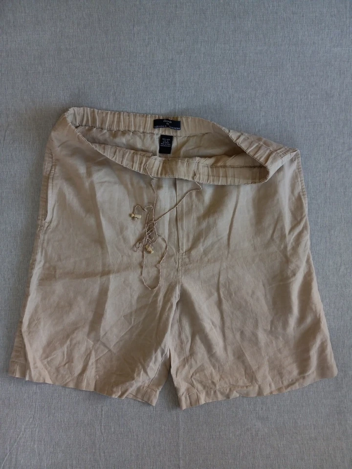 Elements By Arnold Zimberg Men Small Pure Linen Drawstrings Stretch Waist Short - Image 1 of 4
