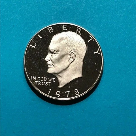 1978 S Eisenhower Dollar PROOF Clad  Coin   FREE SHIP Cover