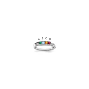 14K White Gold Family Jewelry Diamond Semi-Set Ring Size 7 - Picture 1 of 4