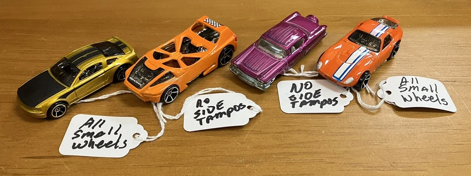 Hot Wheels Error Lot Of 4 Shelby Cobra, Mustang, Impala, Mega Thrust - Image 1 of 4