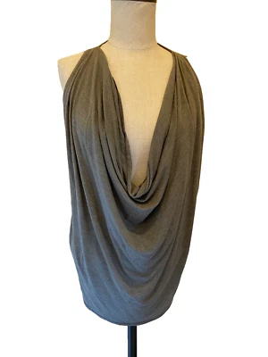 Top RILLER FOUNT Caqui Drapeado Capucha Sin Mangas Elastizado Tejido Talla 2 (Pequeño) Foto 1 de 4