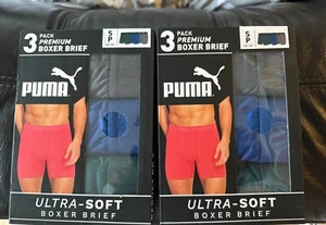 TWO (2) of Puma Men's 3 Pack Ultra-Soft Premium Boxer Briefs 859705 01 NEW w TAG - Picture 1 of 3