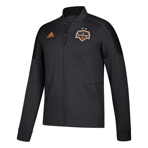 Houston Dynamo MLS Adidas Men's Team Black Full Zip Z.N.E. Anthem Jacket Cover