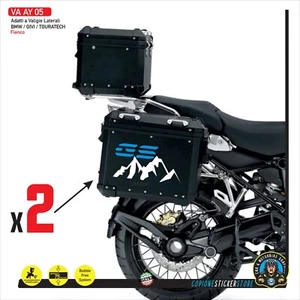 2 Adesivi compatibili valigie laterali moto BMW GIVI Montagne GS Azzurro AY 05 - Picture 1 of 1