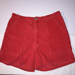 J CREW Corduroy Shorts Women Medium Red 30x4in Beltless - Picture 1 of 5