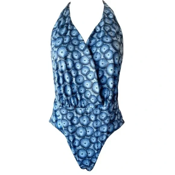 Traje de baño LA PERLA azul geométrico de una pieza talla mediana Foto 1 de 4