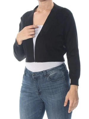 NARCISO RODRIGUEZ Womens Black Low Cut Open Cardigan Sweater 14 - Image 1 of 4