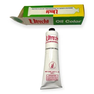 Pintura al óleo vintage Utrecht Artist titanio blanco 150cc 5oz tubo ligeramente usado - Imagen 1 de 9