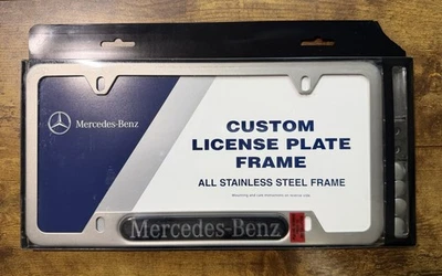 Mercedes-Benz Polished Stainless Steel License Plate Frame Genuine OEM - Image 1 of 4