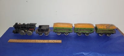 Locomotora de vapor de colección MARX JOY LINE 3 coches KEYWIND funciona ENVÍO INCLUIDO antes de la guerra Foto 1 de 4