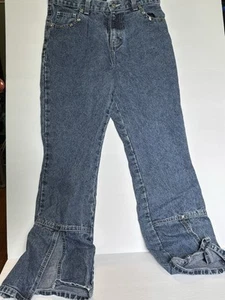 Jordache 90s Denim Jeans Studded, Split Front Flare Leg Girls Size 16 - Picture 1 of 5