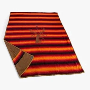 1920-30er Buck Deer Lodge orange rot braun Streifen BPOE Pendleton Wolldecke-dd - Bild 1 von 22