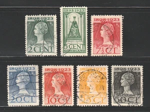 Netherlands, 1923, Queen Wilhelmina, Used, Scott #s 124 | 131, 7 Different - Picture 1 of 2