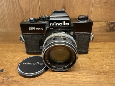 *Rare Black : Exc+5* Minolta SR505 Film Camera MC Rokkor PF 55mm F/1.7 From /JPN - Image 1 of 4