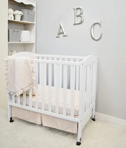 Heavenly Soft Minky Dot 3-Piece Mini/Portable Crib Bedding Set, Cream - Picture 1 of 3
