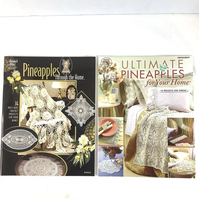 Crochet Pineapples Project Book Lot Of 2 32 Projects For Your Home Crafts Sewing - Image 1 of 4