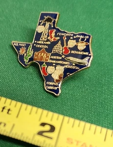 Texas State Pin with Cities and Icons Alamo Space Shuttle Dallas Houston Austin - Picture 1 of 3