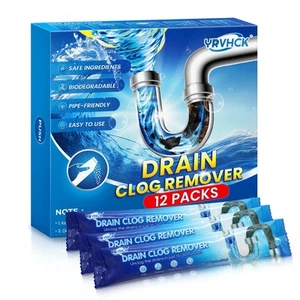 Drain Clog Remover - 12 Pack, Powerful Hair Clog Remover for Sink & Shower Dr... - Picture 1 of 8