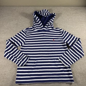 Polo Ralph Lauren Hoodie Boys Medium Blue White Striped Pullover Cotton Logo - Picture 1 of 8