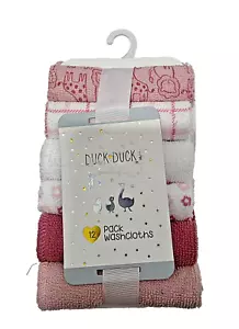 Duck Duck Goose 12 Pack Washcloths D06891 - Baby Girl Variety of Prints NEW - Picture 1 of 4