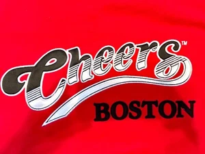 Vintage Cheers Boston Hoody Sweatshirt Red Medium NEW - Picture 1 of 15