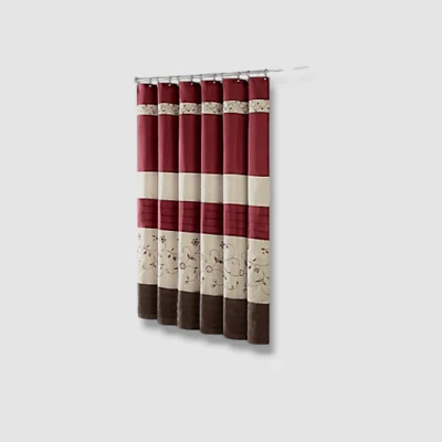 Cortina de ducha roja serena Madison Park 72" x72" Foto 1 de 3